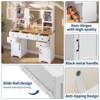 Makeup Vanity Desk with Mirror, 47"W Large Dressing Table with 5 Drawers & Open Storage Shelves, Modern Makeup Vanity Table for Bedroom Dressing Room - 4 of 4
