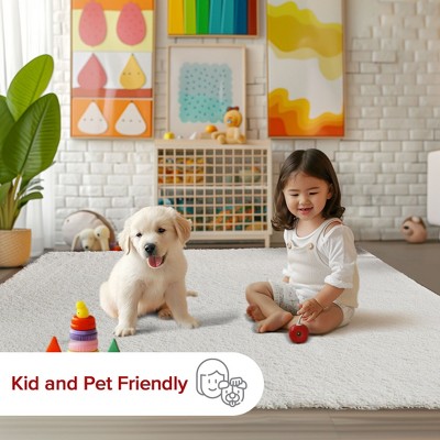 Luxurious White Shag Runner Rug, 2' 6" x 6', Easy Care Synthetic