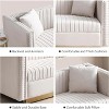 GDFStudio Warner Tufted Velvet Upholstered 78" Sofa with Steel Base, 2 Pillows and Nailhead Trim - 4 of 4