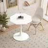 KWPZQEB Coffee Table, Modern Coffee Table with Wooden Tabletop and Metal Base, 31.50" Dining table for Living Room, Kitchen - 3 of 4