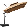 Crestlive Products 10FT Square Double Top Offset Cantilever Umbrella with Base UV30+ Outdoor 360 Degree Rotation 6 Heights Adjustable Umbrella - 2 of 4