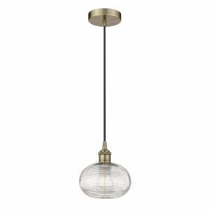 Ithaca - 1 Light Cord Hung Mini Pendant In Industrial Style-8.25 Inches Tall and 8 Inches Wide - 1 of 1