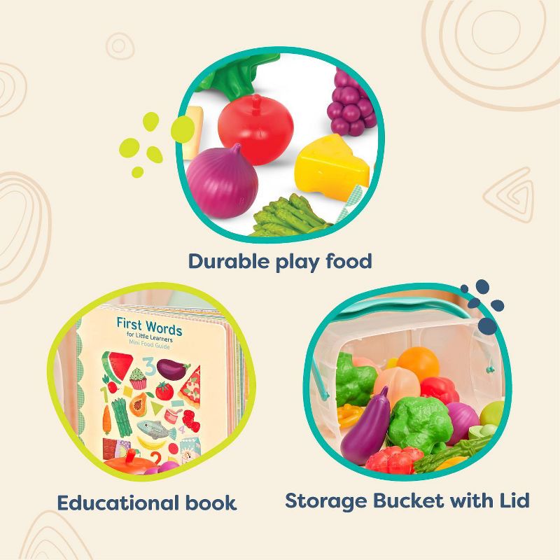 B. toys - Play Food Set with Bucket &#38; Board Book - Foodie Fun, 6 of 14