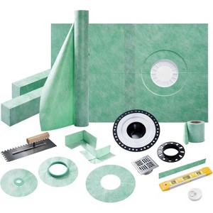AMERLIFE Shower Curb Kit with Complete Shower Kit - 1 of 4