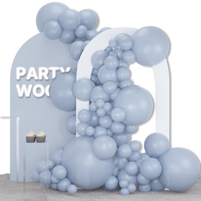 PartyWoo Balloons Light Blue Grey Boho Pale 36 18 12 10 5 Inch 127 pcs