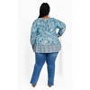 Avenue Imari Empire Waist Spliced Top - 3 of 4