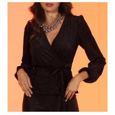 Women's Lucio Velvet Wrap Top - Veronica M