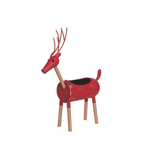 Transpac Metal 18.75 in. Red Christmas Simple Shapes Reindeer - 1 of 2