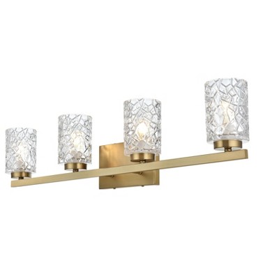 Satin Gold and Clear Glass 31" Modern Wall Sconce