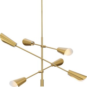 Progress Lighting Cornett 6-Light Chandelier, Brushed Nickel, Metal Reflector Shades - 1 of 3