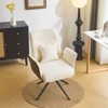 Karl Home | 28.3 inch BeigeChenille Dovetail Swivel Office Chair - 4 of 4