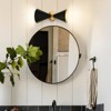 Rennnsan Tristalyn 14"H Hardwired 2-Light Hourglass Shape Mid-Century Modern Dimmable Wall Sconce in Black - 4 of 4
