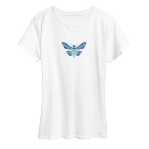 Women's - Instant Message - Blue Cicada Short Sleeve Graphic T-Shirt - 1 of 4