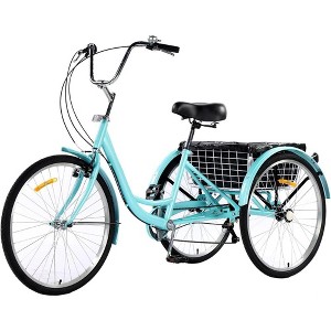 3 Wheel Bikes for Adults, 7 Speed Tricycles for Adults，Large Rear Basket and Bag - 1 of 4