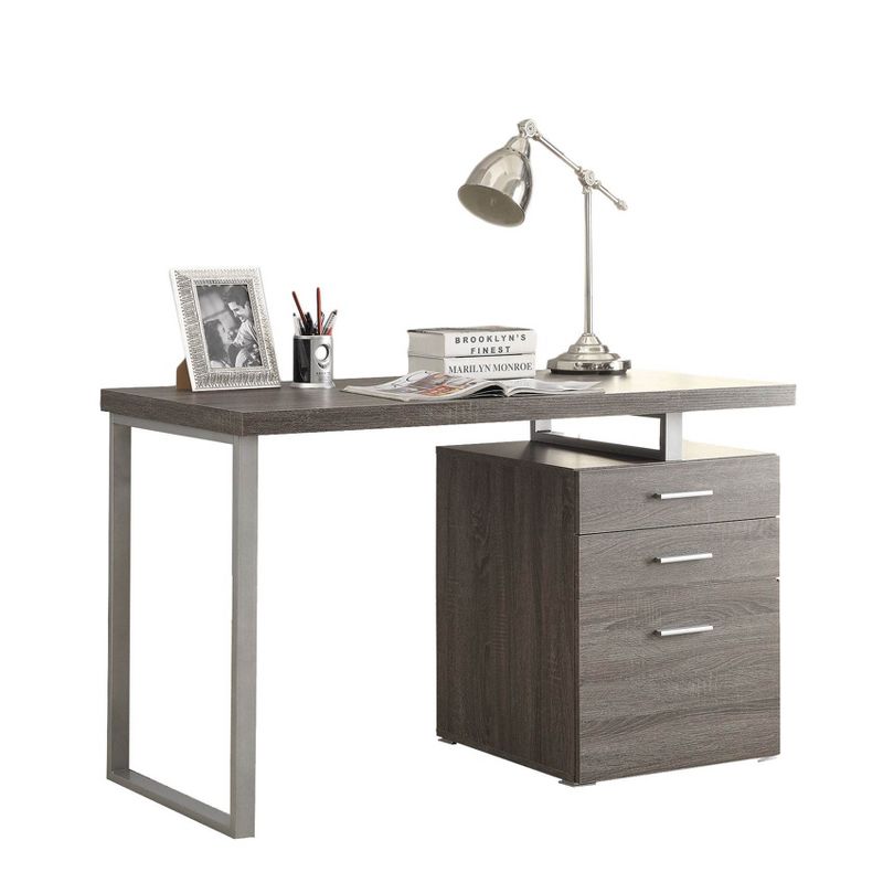 Coaster Home Furniture 47.25-Inch Home Office Writing Study Desk Laptop Computer Table with File Cabinet and Drawer Storage, Weathered Gray, 5 of 9