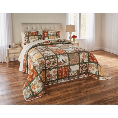 BrylaneHome Olivia Patchwork Bedspread Collection - King, Floral Multi