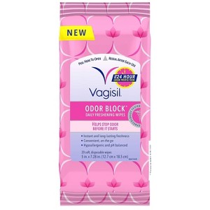 Vagisil Odor Block Daily Freshening Wipes - 20ct - 1 of 4