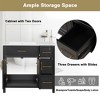 36" Bathroom Vanity With Sink Top Set Freestanding Bathroom Vanity Storage Cabinet With 2 Doors 3 Drawers  Black - 4 of 4
