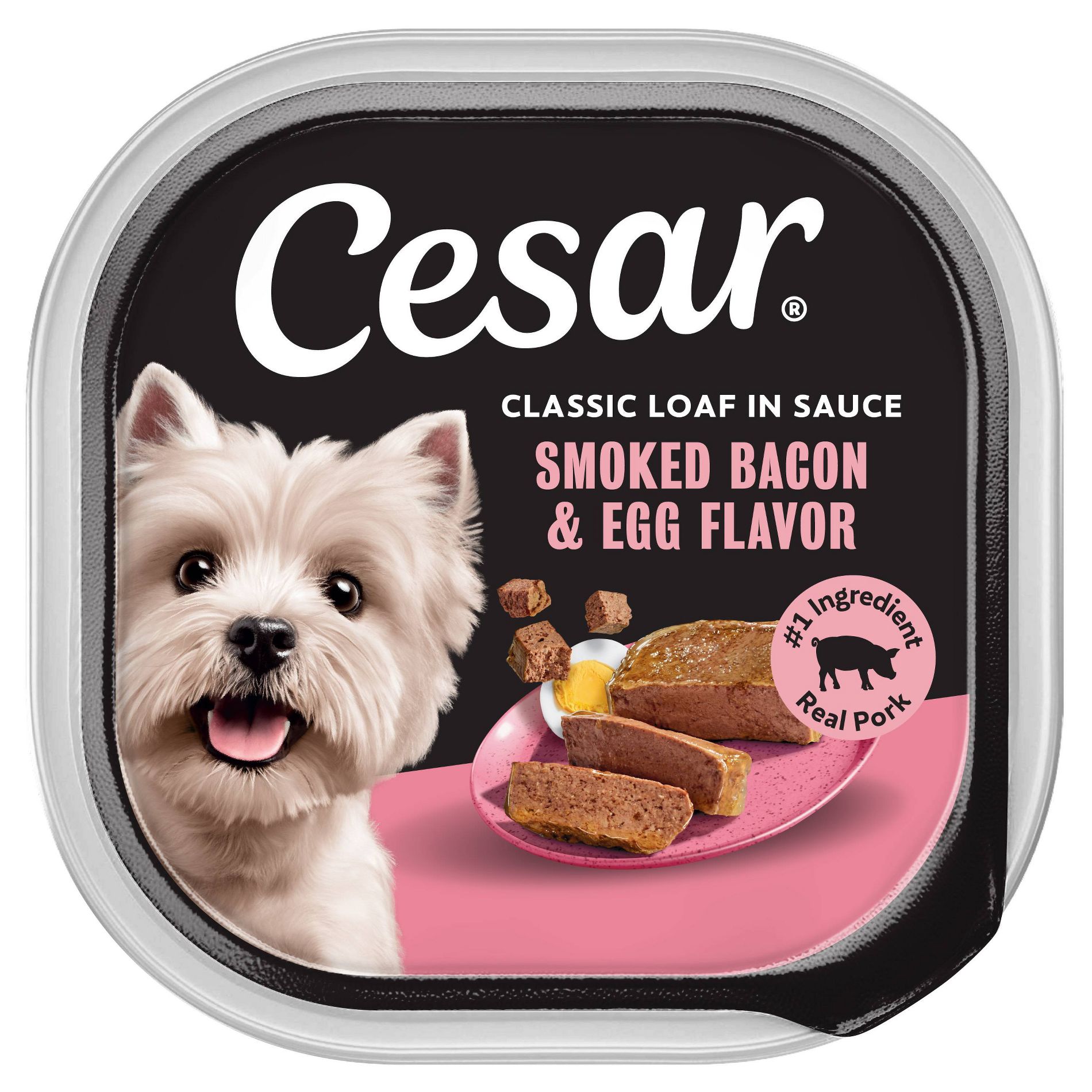 Cesar Egg and Smoked Bacon Flavor Classic Loaf in Sauce Wet Dog Food - 3.5oz