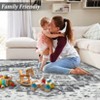Washable Vintage Rug Non Slip Low Pile Rug Soft Retro Medallion Distressed Throw Floor Cover Foldable Indoor Carpet for Living Room Bedroom Playroom - 4 of 4