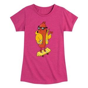 Girls' - Instant Message - Hot Dog Skater Fitted Short Sleeve Graphic T-Shirt - 1 of 4