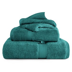 Egyptian Cotton Ultra Plush Quick Dry Towel and Washcloth Set by Blue Nile Mills - 1 of 4