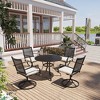 Mondawe 2-Piece Outdoor Swivel Rocking Chairs,360 Degree Swivel Textilene Iron Dining Chair (Set of 2) - 3 of 4