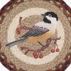 Earth Rugs Chickadee Round Trivet – 10" Songbird Print on Braided Natural Jute Table Mat - 3 of 3
