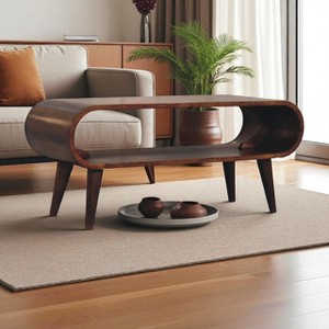 Solid Wood Amaya Nordic Style Brown Coffee Table - 1 of 1