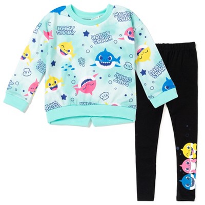 Sweatshirt Fille Baby Shark Pinkfong Rose - Pull Brooklyn Avec Fleurs Et Broderie Love The Ocean