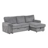 VYNXARIA Upholstery Sleeper Sectional Sofa with Storage Bags and 2 cup holders on Arms - 3 of 4