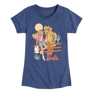 Girls' - Barbie - Desert Cowgirl Fitted Short Sleeve Graphic T-Shirt - 1 of 4