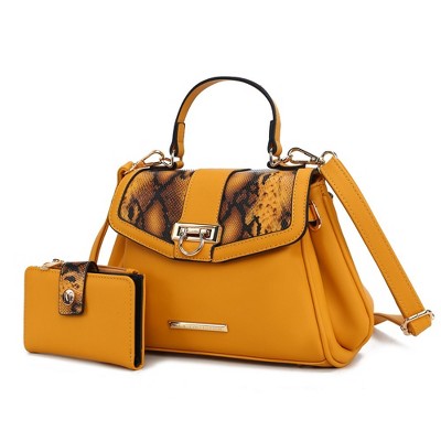 MKF Collection Geny Faux-Snake Embossed Women’s Shoulder bag with matching Wallet by Mia K