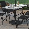 Emma and Oliver Patio Table with Tempered Glass Top with Umbrella Hole and Steel Frame - 2 of 4