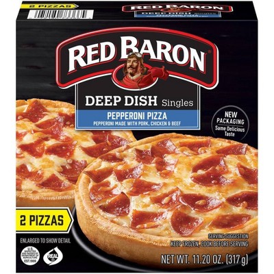 Red Baron Deep Dish Singles Pepperoni Frozen Pizza - 11.2oz