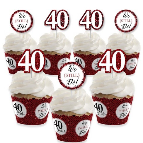 40th anniversary cake toppers