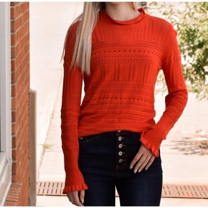 Women's Hollow-out Knitted Long Sleeve Top - Shiying Fashion - 1 of 2