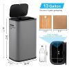 14.5 Gallon / 55 Liter Motion Sensor Trash Can with Lid, Automatic Garbage Can Touchless Trash Bin for Kitchen Office Living Room Bathroom - 4 of 4