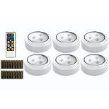 Brilliant Evolution 6pk Wireless LED Under Cabinet Puck Light with Remote