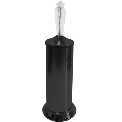 Home Mart Goods Matte Black Toilet Brush Set with Holder - 17" Tall