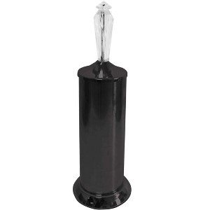 Home Mart Goods Matte Black Toilet Brush Set with Holder - 17" Tall - 1 of 3