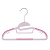 Simplify 12pk Kids' Razor Thin S-Shape Suit and Shirt Hanger with Tie Bar Pink: Metal & TPR, Multipurpose, 12ct - 2 of 4