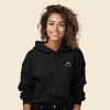 Dalix Smile Face Embroidered Fleece Cropped Hoodie Cold Fall Winter Women - 3 of 4