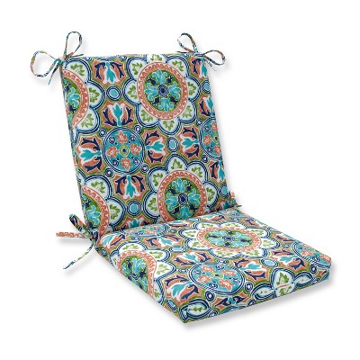 Lagoa Tile Flamingo Squared Corners Outdoor Chair Cushion Blue - Pillow Perfect