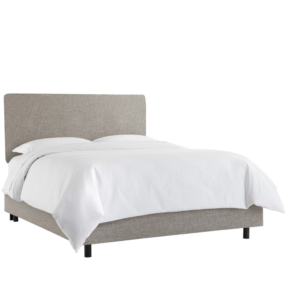 Photos - Bed Skyline Furniture Queen Olivia Linen Upholstered  Feather Gray: Elegant Adjustable Height, Pine & Metal Frame