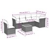 vidaXL Patio Sofa Set with Cushions 7 Piece, Outdoor Conversation Set, Patio Furniture Set for Balcony Garden, Modern Style, Gray Poly Rattan - 3 of 4