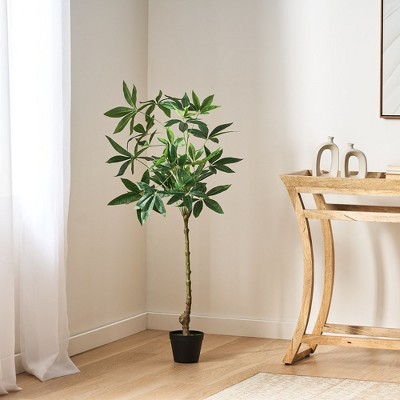 LOVMOR Indoor 4ft Artificial Tree in Basket Artificial Pachira Macrocapra for Home Office Decor