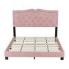 Queen Size Upholstered Platform Bed with Tufted Headboard - 4 of 4