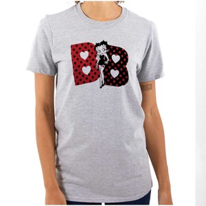 Betty Boop Retro Cartoon BB Hearts Womens Graphic T Shirt Tees Brisco Brands - 1 of 4