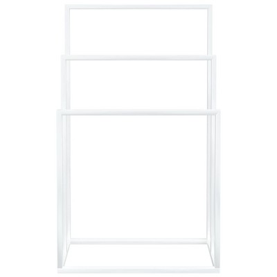 White Iron Freestanding 3-Tier Towel Rack